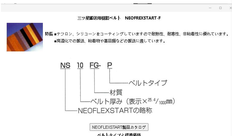 三之星皮帶型號（hào）：  NS14FG-P -160X1700 -...
