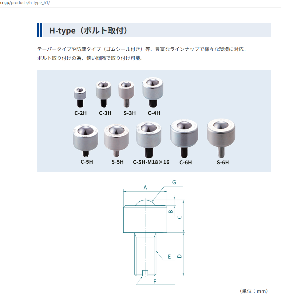 日（rì）本福力百（bǎi）亞FREEBEAR萬向（xiàng）滾珠型號： C-5H