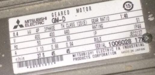 mitsubishi日本三菱減速電機GM-D 0.4KW-1...