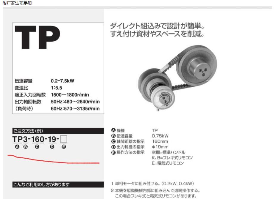 進口SAKAI酒井無極變速器型號TP3-225-19