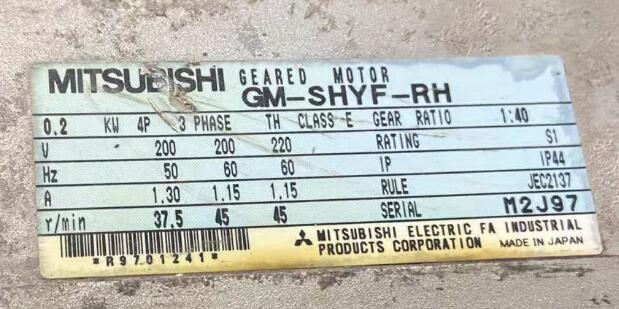 三菱減速馬達型號（hào）GM-SHYF-RH-0.2KW-4P-1/...