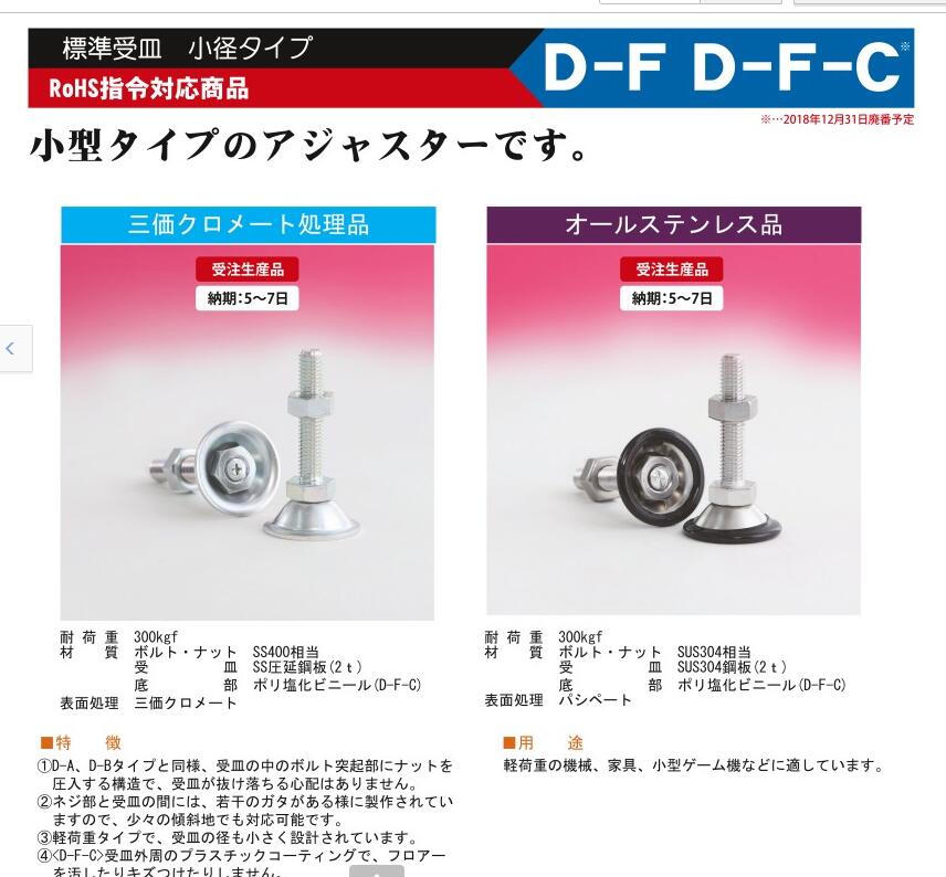 日本Daiwa Adtech（原大和螺絲）調整螺栓型號D-H...