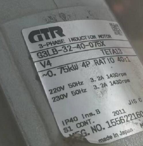 日精減速機型號G3LB-32-40-075X V4 電壓22...