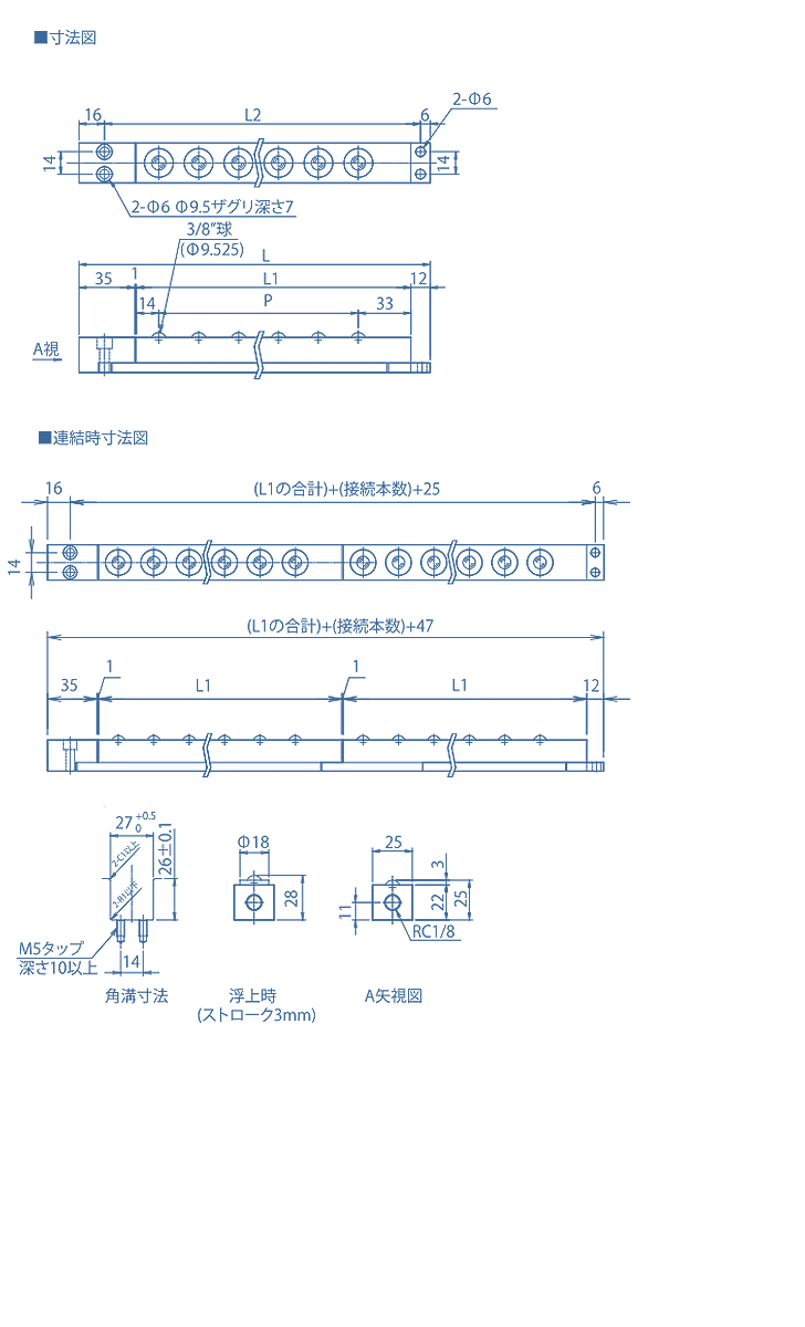 AFU-2525-18-series 標準品 寸（cùn）法